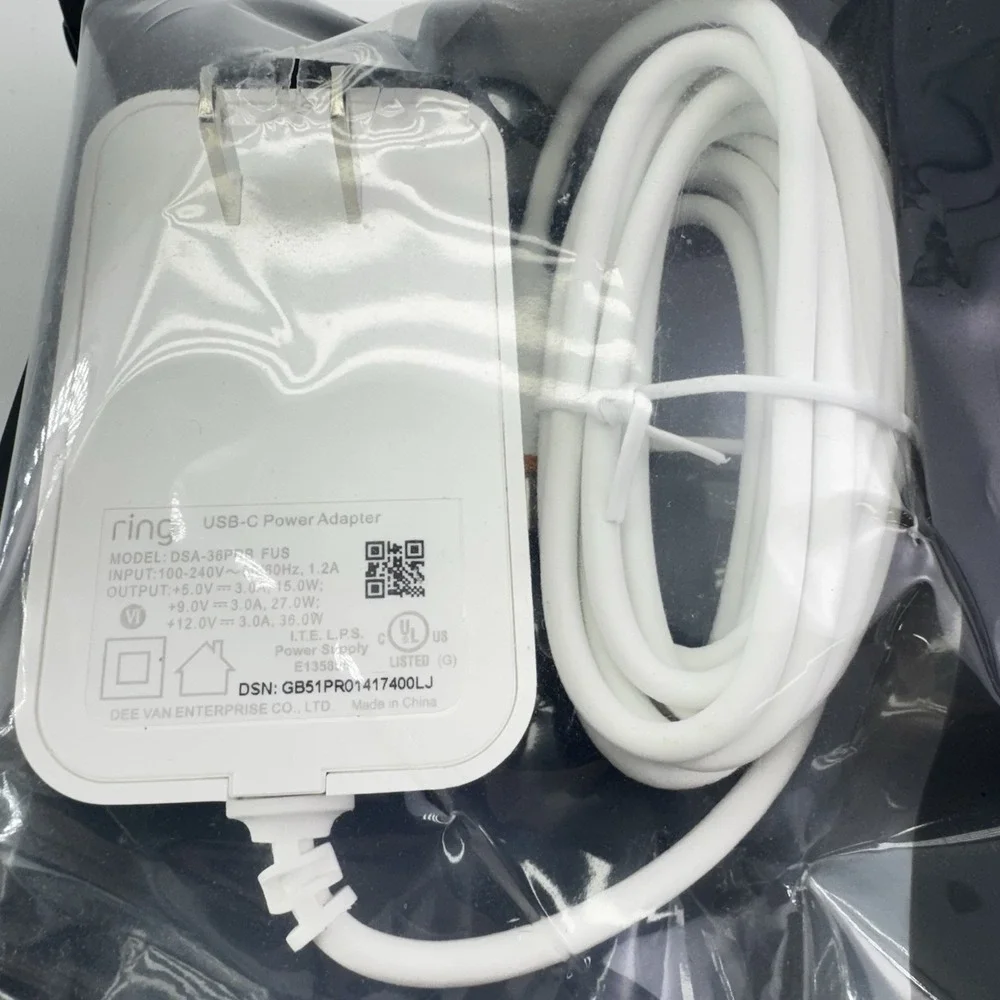 Ring DSA-13PFG-05 White 5V 2.5A 12.5W Power Adapter for Ring Alarm Base Station